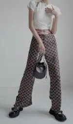 Torine Printed Front Waisted Tie Up Pants