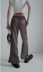 Torine Printed Front Waisted Tie Up Pants - Image 3