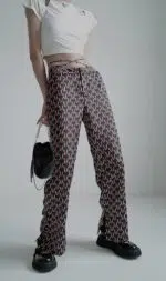 Torine Printed Front Waisted Tie Up Pants - Image 2