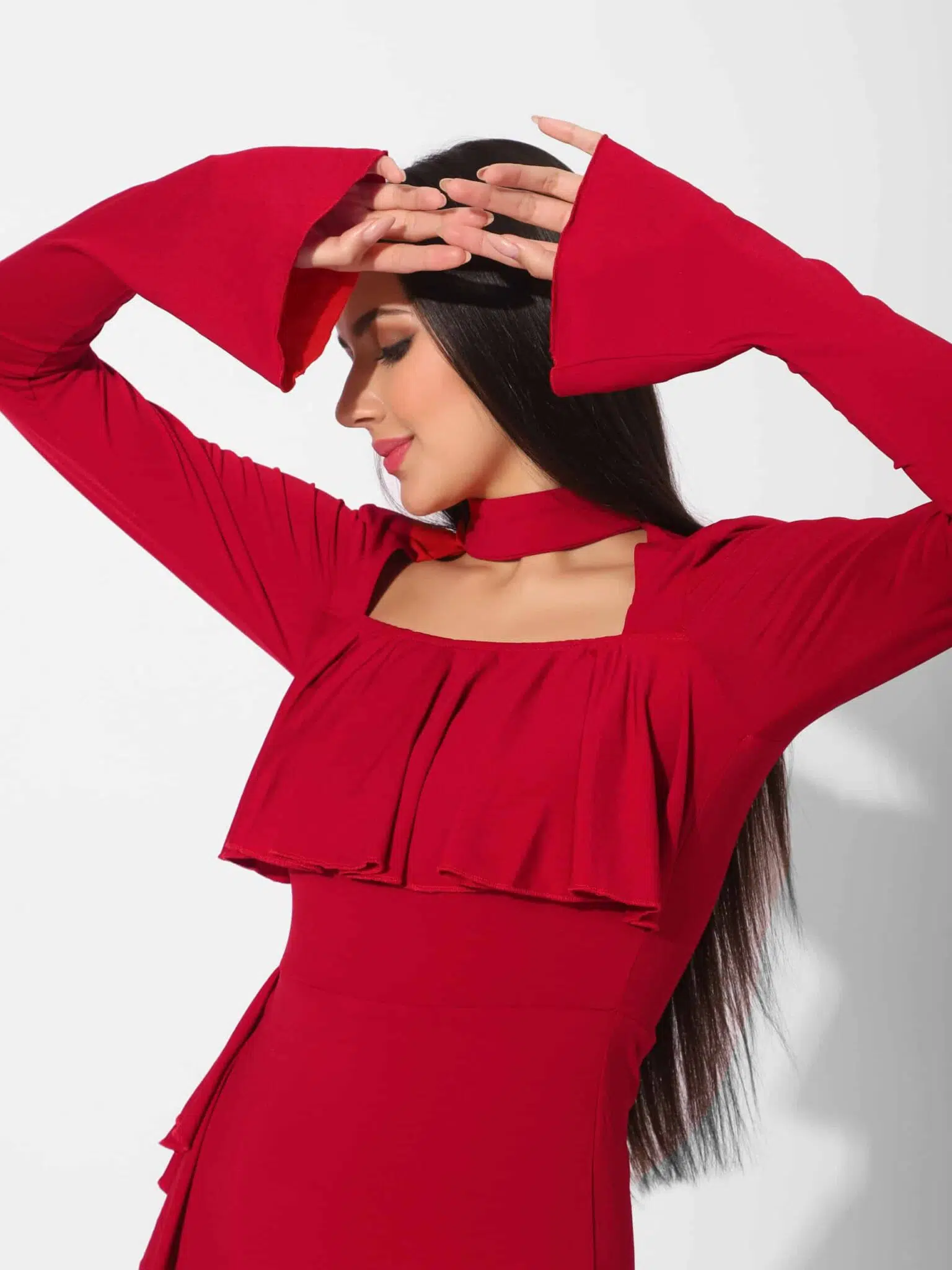 Charryn Side Through Ruffle Dress - Image 7