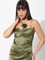 Amyli Olive Rose Dress - Image 2