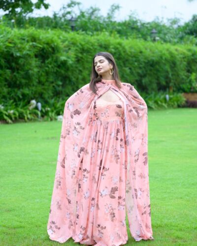 Balga Floral Cape Gown