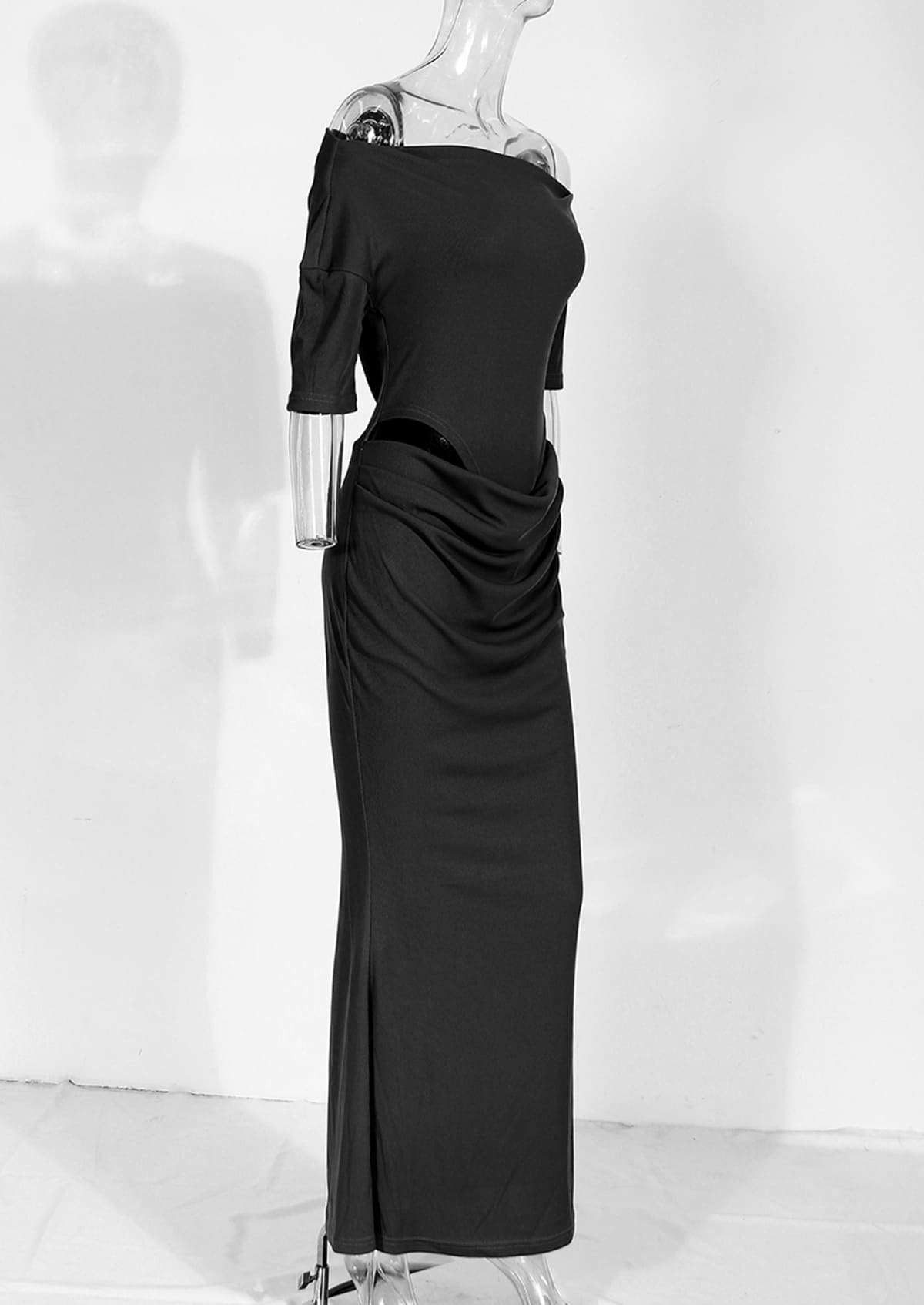 Off-the-Shoulder Side-Slit Sexy Black Prom Dresses – MyChicDress