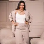 Ruri Relaxed Gold Foil Blazer Separates - Image 3