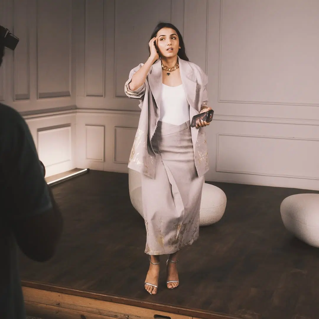 Ruri Relaxed Gold Foil Blazer Separates - Image 2