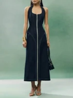 Odora Front Through Denim Dress