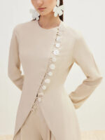 Velora Asymmetric Button-Front Top