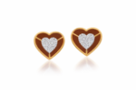 Coffee Enamel Heart Earring