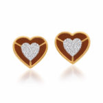 Coffee Enamel Heart Earring