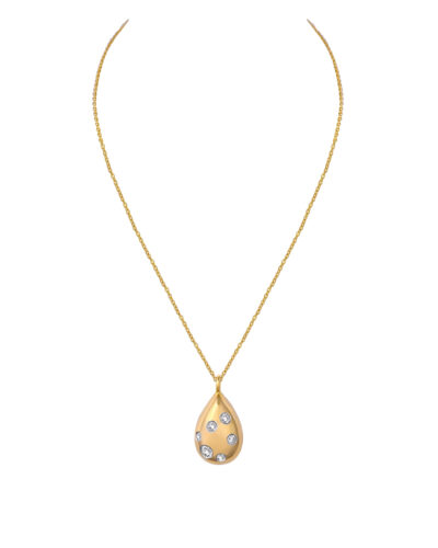 Small Pear Drop Spotted Diamond Necklace