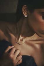 Small Pear Drop Spotted Diamond Necklace - Image 2