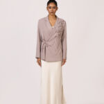 Elize Textured Floral Drawstring Blazer