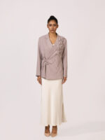 Elize Textured Floral Drawstring Blazer