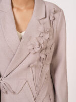 Elize Textured Floral Drawstring Blazer - Image 3