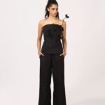 She Rise Front Textured Rose Corset