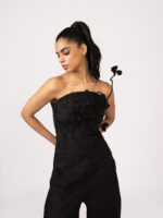 She Rise Front Textured Rose Corset - Image 9