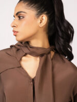 Maude Front Scarf Through Relaxed Silk Top - Image 2