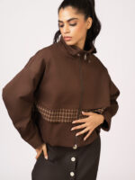 Gillian Front Through Checkered Bomber Jacket - Image 2