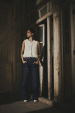 Saiga Tweed White Feather Top - Image 2