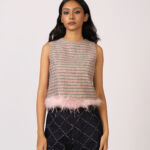 Saiga Tweed Feather Top