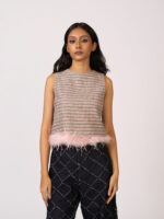 Saiga Tweed Feather Top