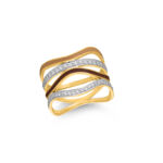 Crackle Cage Diamond Enamel Ring