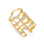 Crackle Cage Diamond Ring - Long