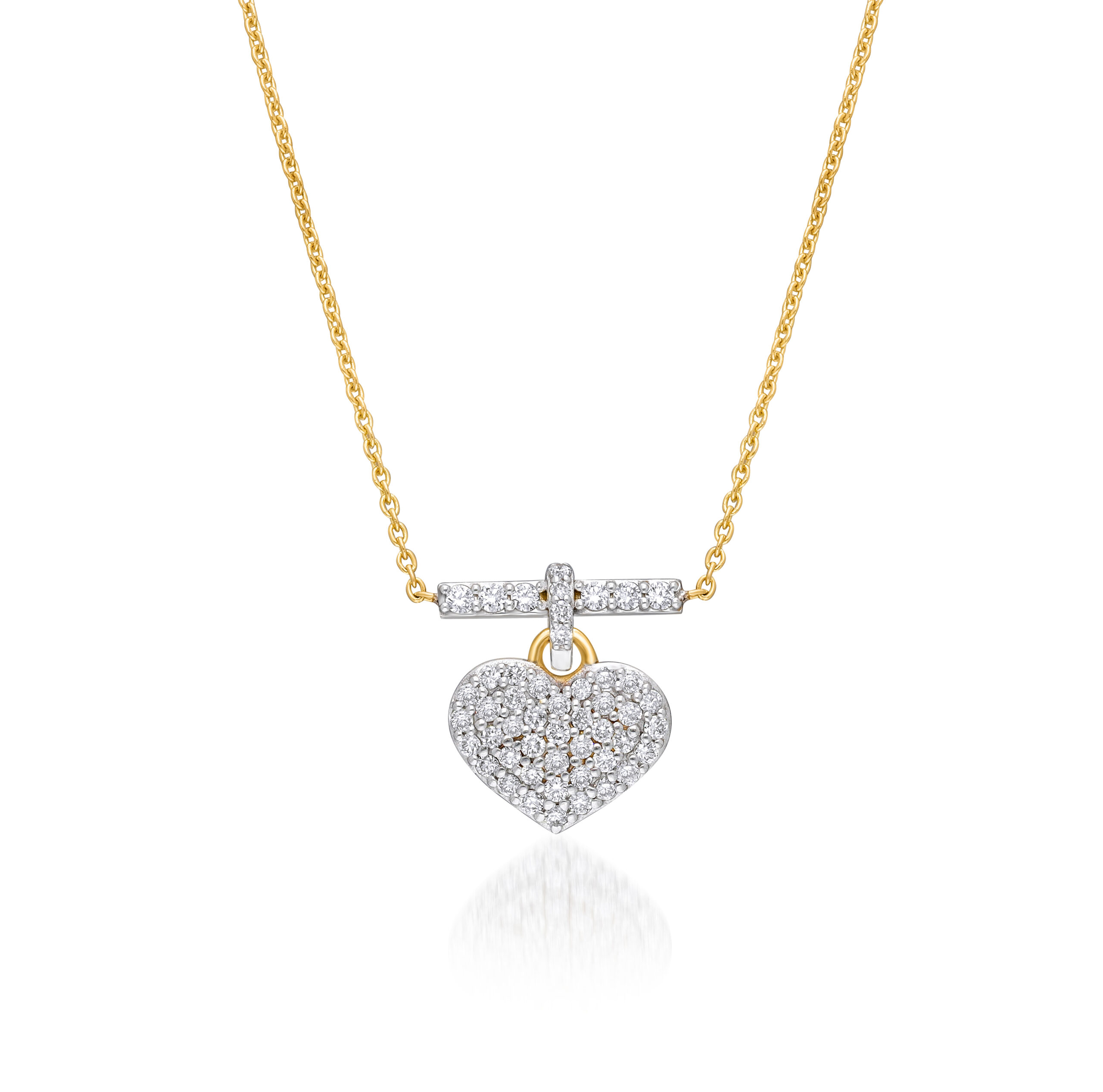 Diamond Heart Bar Necklace - Image 1