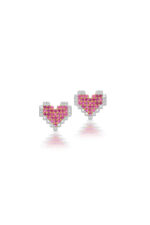 Digital Pink Sapphire Heart Earring