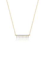 Dangling Baguette Diamond Bar Necklace