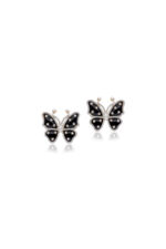 Onyx Butterfly Pearl Diamond Earring