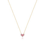 Digital Pink Sapphire Heart Necklace
