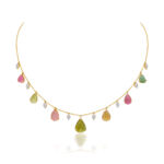 Dangling Leaf Tourmaling Necklace