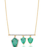 Dangling Kite Emerald Bar Necklace