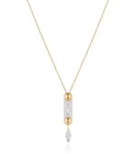 Crackle Gold Marquise Necklace