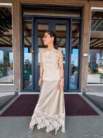 She Rise Front Textured Rose Corset - Image 4